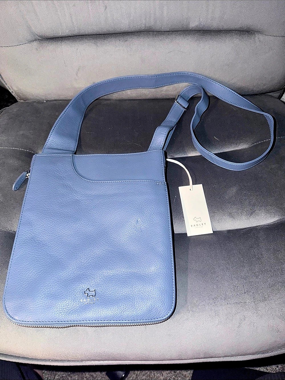 Radley London Pockets Medium Ziptop Crossbody Bag Blue Crossbody Bag NWT